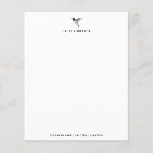 Aangepaste Ruby-throated Hummingbird Stationery Pa