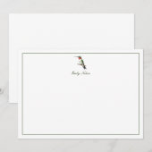 Aangepaste ruby-thromingbird Note Kaart Notitiekaartje (Voorkant / Achterkant)