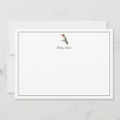 Aangepaste ruby-thromingbird Note Kaart Notitiekaartje (Voorkant)