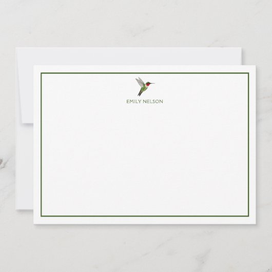 Aangepaste ruby-thromingbird Note Kaart Notitiekaartje (Voorkant)