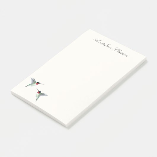 Aangepaste ruby-thromingbird notities post-it® notes (Schuin)