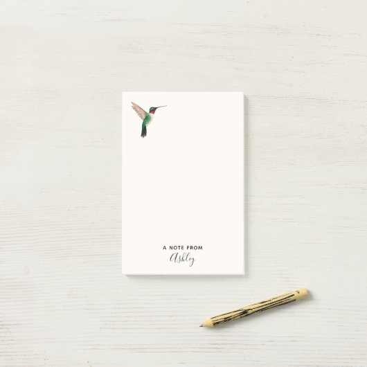 Aangepaste ruby-thromingbird notities post-it® notes (Op bureau)