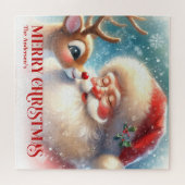 Aangepaste Rudolph en Kerstman Kerstpuzzel voor Ki Legpuzzel (Horizontaal)