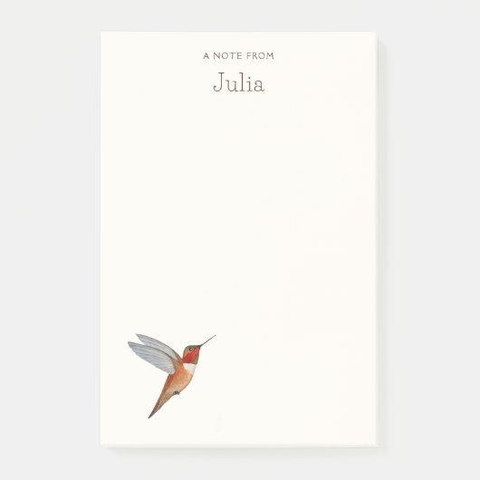 Aangepaste Rufous Hummingbird Notities Post-it® Notes (Voorkant)