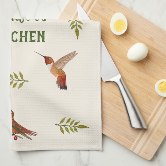 Aangepaste Rufous Kolibries Theedoek (Quarter Fold)