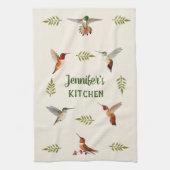 Aangepaste Rufous Kolibries Theedoek (Verticaal)