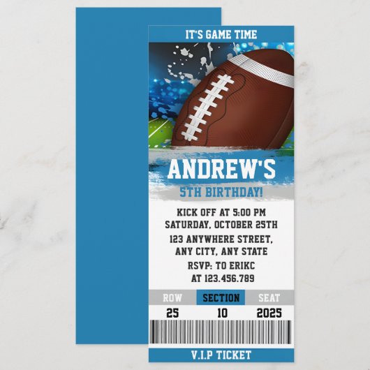 Aangepaste Rugby Boys verjaardagskaartje Kaart (Voorkant / Achterkant)