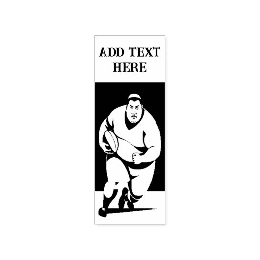 Aangepaste Rugby Player - Wood Art Stamp Rubberstempel (Afrduk)