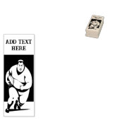Aangepaste Rugby Player - Wood Art Stamp Rubberstempel (Gestempeld)