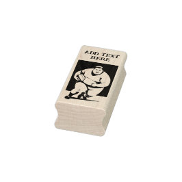 Aangepaste Rugby Player - Wood Art Stamp Rubberstempel