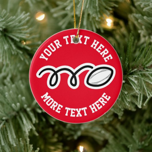 Aangepaste rugby sporten Kerstboom ornament (Boom)