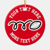 Aangepaste rugby sporten Kerstboom ornament (Voorkant)