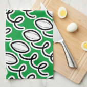 Aangepaste rugbyhanddoek | Ontwerp van sportthema' Theedoek (Quarter Fold)