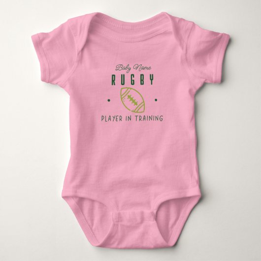 Aangepaste rugbyspeler in training Schattigee rugb Romper (Voorkant)