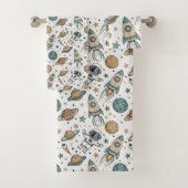 Aangepaste ruimte handdoek planeten & raketen voor (Insitu)