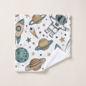 Aangepaste ruimte handdoek planeten & raketen voor (Wasdoekje)