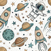 Aangepaste ruimte handdoek planeten & raketen voor