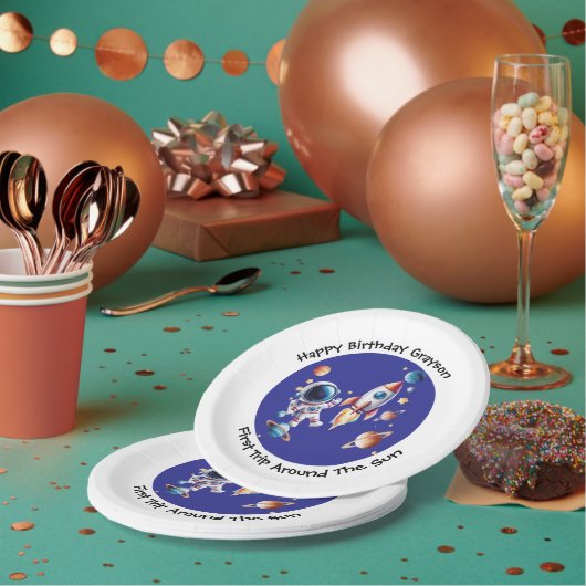 Aangepaste ruimte-thema verjaardagspapier Bord voo (Multi)