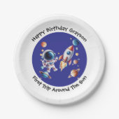 Aangepaste ruimte-thema verjaardagspapier Bord voo (Voorkant)