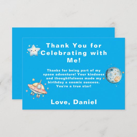 Aangepaste Ruimtevaarder Ruimtevaart Thema Bedankt (Voorkant / Achterkant)