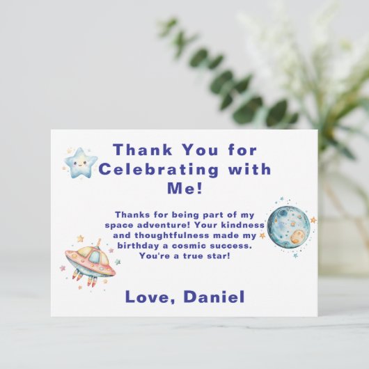 Aangepaste Ruimtevaarder Ruimtevaart Thema Bedankt (Staand voorkant)