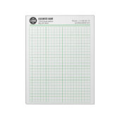 Aangepaste ruitenpapier notitieblok 5 vierkanten/i (Linkerzijde)