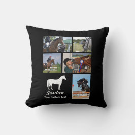 Aangepaste Ruitersport Paardrijden Foto Collage Na Kussen