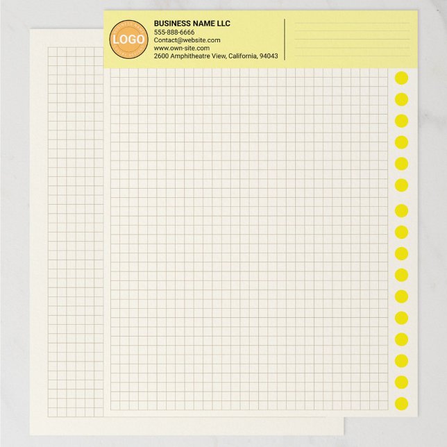Aangepaste ruitjespapiervellen met bedrijfslogo briefhoofd (Engineering Graph Pad with Company Logo)