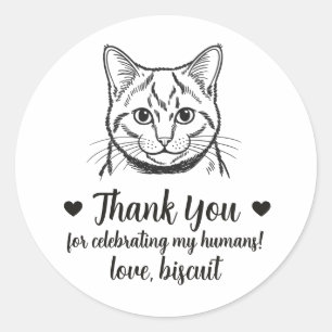 Aangepaste Russische Blauwe Kat Huwelijksgunststic Ronde Sticker
