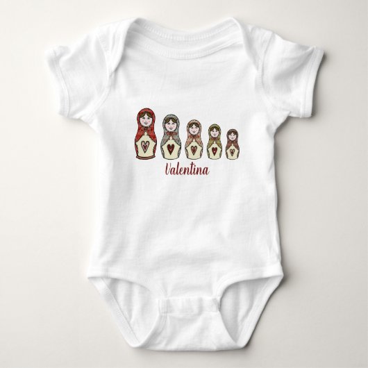 Aangepaste Russische Doll Matryoshka Baby Bodysuit (Voorkant)