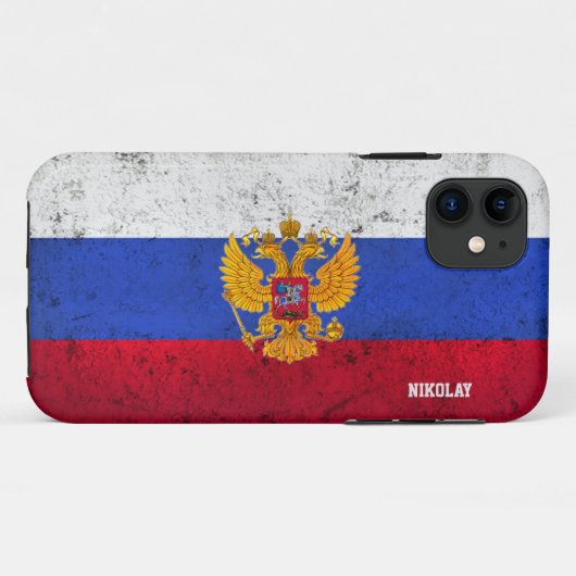 Aangepaste Russische vlag iPhone Case (Achterkant (horizontaal))