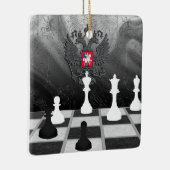 Aangepaste Russische vlagkaasschaakbord en stukken Keramisch Ornament (Rechts)