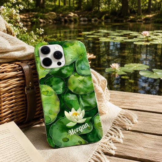 Aangepaste rustgevende waterverf vijver | Lotus Ku Case-Mate iPhone Case