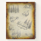 Aangepaste Rustic Adventure Camping Notitieboek (Achterkant)