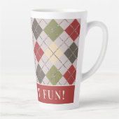 Aangepaste Rustic Argyle kerstvakantie patroon Latte Mok (Rechts)