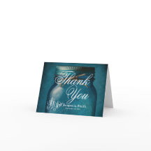 Aangepaste Rustic Blue Glass Mason Jar Wedding