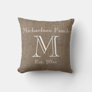 Aangepaste Rustic Burlap-look Family Keepomwille Kussen
