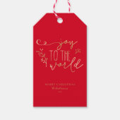 Aangepaste Rustic-kerstfamilienaam Cadeaulabel (Voorkant)