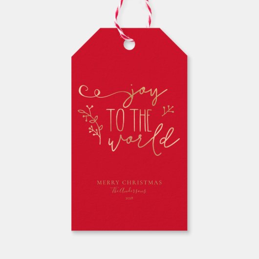 Aangepaste Rustic-kerstfamilienaam Cadeaulabel (Achterkant)