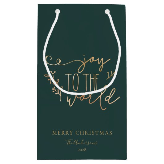 Aangepaste Rustic-kerstfamilienaam Klein Cadeauzakje (Achterkant)