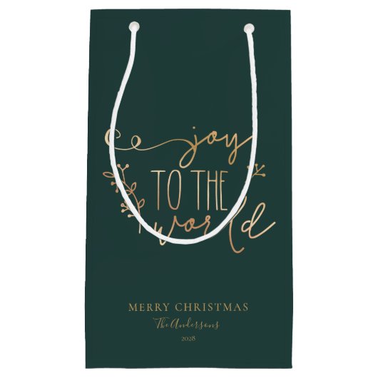 Aangepaste Rustic-kerstfamilienaam Klein Cadeauzakje (Voorkant)