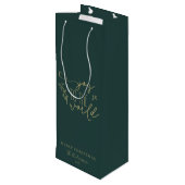 Aangepaste Rustic-kerstfamilienaam Wijn Cadeautas (Achterkant Gekanteld)