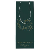 Aangepaste Rustic-kerstfamilienaam Wijn Cadeautas (Achterkant)