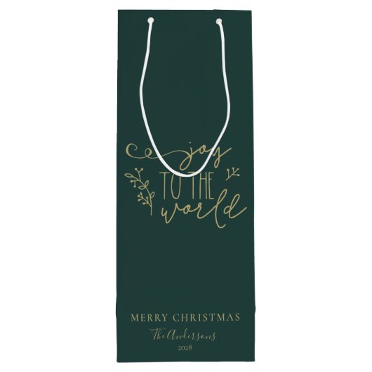 Aangepaste Rustic-kerstfamilienaam Wijn Cadeautas (Achterkant)