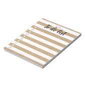 Aangepaste Rustic Kraft Striped to Do List Notitieblok (Linkerzijde)