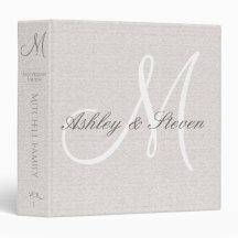 Aangepaste Rustic Linen met witte monogram