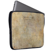 Aangepaste Rustic Linen Texture Business Laptop Sleeve (Voorkant Rechts)
