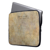 Aangepaste Rustic Linen Texture Business Laptop Sleeve (Voorkant Links)