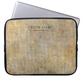 Aangepaste Rustic Linen Texture Business Laptop Sleeve