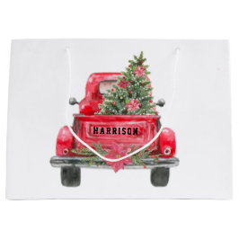 Aangepaste Rustic Red Truck Familienaam Groot Cadeauzakje